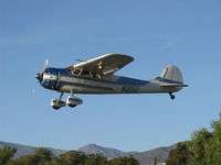N95U @ SZP - 1951 Cessna 195A BUSINESSLINER, Jacobs R755A-2  275 Hp, on final Rwy 22. The Cessna 190/195 models were their last radial-powered aircraft. 6,704' Hines Peak in background. - by Doug Robertson