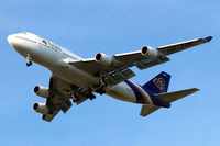 HS-TGK @ EGLL - Boeing 747-4D7 [24993] (Thai Airways) Home~G 16/08/2009. Thai Airways new colour scheme. Seen on approach to 27R.