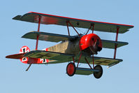 G-BVGZ @ EGBR - Fokker DR-1 Triplane Replica at Breighton Airfield, UK. - by Malcolm Clarke