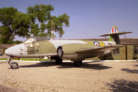 WK864 @ ELVINGTON - Gloster Meteor F8. Actually WL168 [C] introduced into service with 12MU at Kirkbride in 1954 and latterly as gate guardian at RAF Finningley. At the Yorkshire Air Museum, Elvington, UK in 1998. - by Malcolm Clarke
