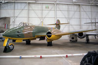 DG202 @ EGWC - Gloster Meteor F9/40. This prototype aircraft first flew on July 24 1943 and was later used by Rolls Royce in the development of the Welland engine. Seen at RAF Cosford Aerospace Museum - by Malcolm Clarke