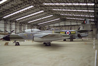 WS788 @ ELVINGTON - Gloster Meteor NF14.First served with 152 Sqn at Wattisham in 1954 (and in whose colours it is displayed) and finally as RAF Leeming's gate guardian until 1991. At the Yorkshire Air Museum in 1997. - by Malcolm Clarke