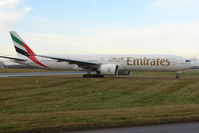 A6-EBV @ EGBB - Emirates B777 arrives at Birmingham - by Terry Fletcher