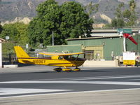 N1896Y @ SZP - 1962 Cessna 172C, Continental O-300 145 Hp, holding short-Rwy 22 - by Doug Robertson