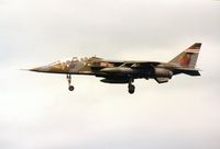 XX840 @ EGQS - Jaguar T.2A of 41 Squadron at RAF Coltishall arriving at Lossiemouth in the Summer of 1990. - by Peter Nicholson
