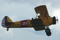 SE-BOZ @ ESKD - Stearman flying over Dala-Järna airfield, Sweden. - by Henk van Capelle