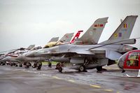 FA-58 @ EGXW - SABCA F-16A Fighting Falcon. A small part of the line-up at RAF Waddington's Photocall 94. - by Malcolm Clarke