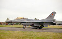 FA-136 @ EGXC - SABCA F-16A Fighting Falcon. From 2 Smaldeel, Florennes (2 Wg) and seen at RAF Coningsby's Photocall 94. - by Malcolm Clarke