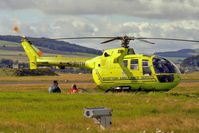 G-BUTN @ EGQL - MBB BO-105DBS-4 at the Battle of Britain Airshow, RAF Leuchars in 1997. - by Malcolm Clarke
