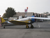N4995C @ SZP - 1949 North American T-6G TEXAN 'Thirsty Girl', (1949 factory reman), P&W R-1340 WASP 600 Hp, taxi to hangar - by Doug Robertson