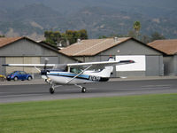N747PP @ SZP - 1980 Cessna R182 SKYLANE, Lycoming O-540-J3C5D derated to 235 Hp, takeoff roll Rwy 22 - by Doug Robertson