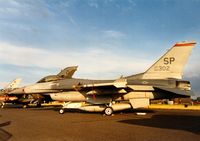 86-0302 @ EGQL - F-16C Falcon of 480th Tactical Fighter Squadron/52nd Tactical Fighter Wing at Spangdahlem on display at the 1991 Leuchars Airshow. - by Peter Nicholson