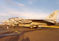 159458 @ EGQL - Another view of the VF-102 F-14A Tomcat in the static park at the 1991 Leuchars Airshow. - by Peter Nicholson