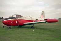 G-TORE @ EGTC - Hunting P-84 Jet Provost T3A at Cranfield Airfield in 1991 carrying its military colour scheme. - by Malcolm Clarke