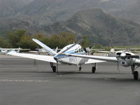 N9657Y @ SZP - 1962 Beech P35 BONANZA, Continental IO-470-N 260 Hp, tip tanks, tri-blade prop, transient parking - by Doug Robertson