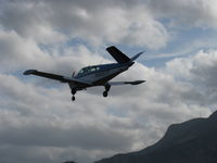 N9657Y @ SZP - 1962 Beech P35 BONANZA, Continental IO-470-N 260 Hp, tip tanks, tri-blade prop, landing Rwy 04 - by Doug Robertson