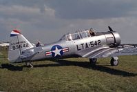G-BRLV @ FINMERE - CCF Harvard 4 at Finmere Airfield, UK in 1990 - by Malcolm Clarke