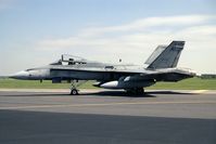 188758 @ EGXW - McDonnell Douglas CF-188A Hornet. From 421 Sqn 1st CAD, Sollingenn at RAF Waddington's Photocall 1990. - by Malcolm Clarke