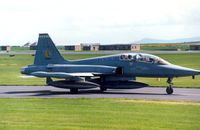 K-4024 @ EGQS - NF-5B of 316 Squadron Royal Netherlands Air Force on a squadron exchange visit to RAF Lossiemouth in May 1990. - by Peter Nicholson
