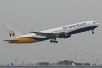 G-DIMB @ EGCC - Climbing away from Runway 05L on a grey Manchester morning. - by MikeP