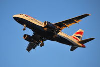 G-EUPS @ EGLL - Gear down, flaps down, nearly sun down. - by moxy
