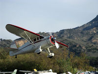 N5524N @ SZP - 1943 Howard DGA-15P 'Mr. Hooligan', P&W R-985 Wasp Jr. 450 Hp, fast takeoff climb Rwy 22 - by Doug Robertson