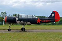 G-CBRH @ EGBP - Yakovlev Yak-52 [844815] Kemble~UK 11/07/2004. Seen at the PFA Fly in 2004 Kemble UK taxiing out for departure. - by Ray Barber