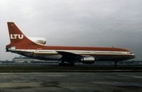 D-AERA @ LHR - TriStar 1 of LTU International Airways taxying to the active runway at London Heathrow in the Spring of 1974. - by Peter Nicholson