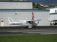 N8302X @ SZP - 1961 Cessna 172C, Continental O-300 145 Hp, taxi - by Doug Robertson