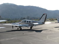 N68BB @ SZP - 1981 Beech 58P BARON, two Continental TSIO-520-WB turbosupercharged 325 Hp each, pressurization differential gives cabin altitude of 9,200 feet at 21,000 feet airplane altitude, cruise speed 277 mph-max near 300 mph - by Doug Robertson