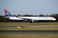 N278AY @ EGCC - US Airways Airbus A330 leaving Manchester - by Terry Fletcher
