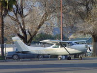 N6023C @ POC - Parked and tied down in transient parking - by Helicopterfriend