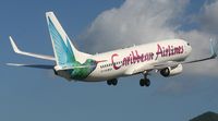 9Y-KIN @ TNCM - A close up of the Caribbean airlines 9Y-KIN