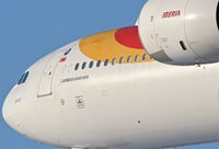 EC-INO @ KORD - Iberia A340-642 GAUDI, IBE6275, arriving RWY 28 KORD from LEMD (Madrid). - by Mark Kalfas