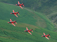 XX266 - Royal Air Force 'Red Arrows' transitting the M6 Pass, Cumbria. - by vickersfour