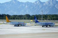TC-APJ @ LTAI - Pegasus Airlines Boeing B737-86N (TC-APJ)& B737-8S3 (TC-APH) on AYT apron - by Janos Palvoelgyi