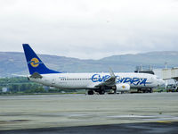 5B-DBU @ EGPF - Eurocypria B737 at Glasgow airport - by Mike stanners