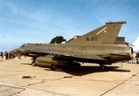 A-011 @ MHZ - Another view of the Esk 729 Draken on display at the 1993 Mildenhall Air Fete. - by Peter Nicholson