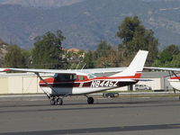 N8445Z @ POC - Tied down and parked in transient parking - by Helicopterfriend