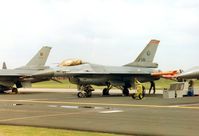 J-061 @ MHZ - F-16A Falcon of 306 Squadron Royal Netherlands Air Force on the flight-line at the 1995 Mildenhall Air Fete. - by Peter Nicholson