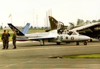 MT-36 @ MHZ - CM.170R Magister with 35th anniversary tail markings of 33 Squadron Belgian Air Force on the flight-line at the 1995 Mildenhall Air Fete. - by Peter Nicholson