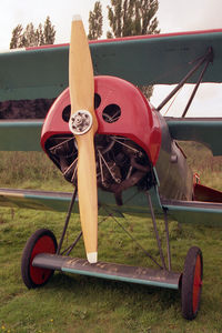 G-BVGZ @ EGSX - Fokker DR1 Triplane replica at North Weald in 1999. - by Malcolm Clarke