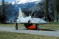 J-3016 @ LSMJ - Turtmann used to be an airfield without any fences. During the last WK however there was a rope to prevent us from entering the taxiway.