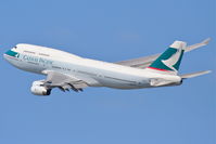 B-HOT @ KLAX - Cathay Pacific Boeing 747-467, 25R departure KLAX. - by Mark Kalfas