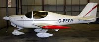 G-PEGY @ EGCF - quiet in the hanger. - by Paul Lindley