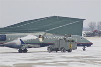 N506MJ @ CID - De-icing during light snow