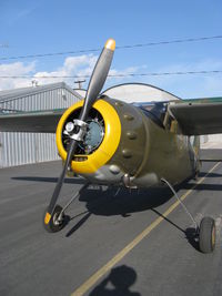 N9848A @ SZP - 1950 Cessna 190 as U.S.Army LC-126, Jacobs R755-A2 300 Hp radial upgrade, beautiful bump cowl - by Doug Robertson