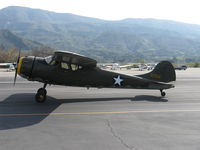 N9848A @ SZP - 1950 Cessna 190 as U.S.Army LC-126, Jacobs R755-A2 300 Hp radial upgrade, taxi after landing - by Doug Robertson