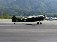 N9848A @ SZP - 1950 Cessna 190 as U.S.Army LC-126, Jacobs R755-A2 300 Hp radial upgrade, landing roll Rwy 22 - by Doug Robertson