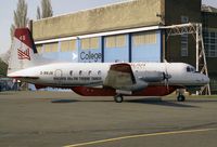 G-BNJK @ EGTC - Hawker Siddeley HS-748 Srs2/227; Macavia tanker variant at Cranfield Airport in 1988. - by Malcolm Clarke